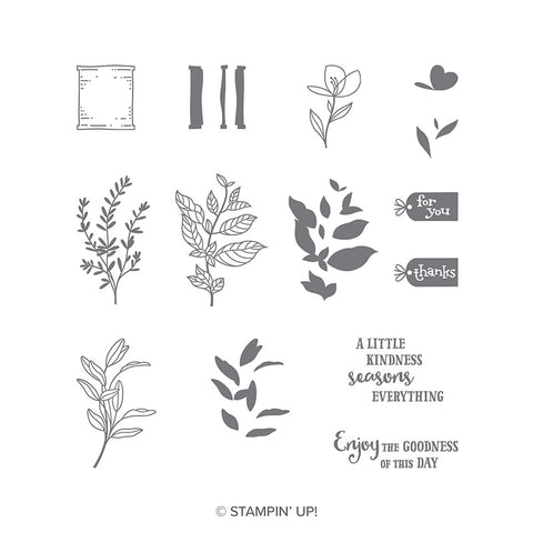 Seasoned With Kindness | Retired Photopolymer Stamp Set | Stampin' Up! | BRAND NEW!