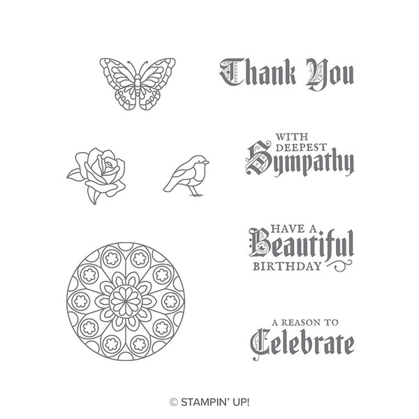 Painted Glass | Retired Clear Mount Stamp Set | Stampin' Up!