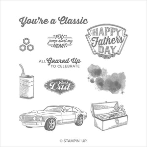 Geared Up Garage | Retired Cling Mount Stamp Set | Stampin' Up!