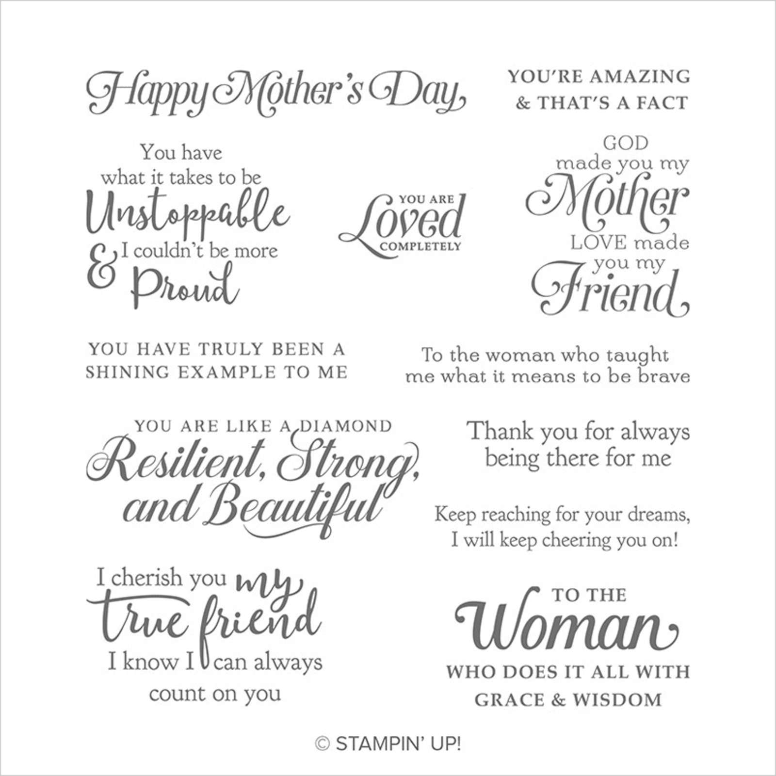 Strong & Beautiful | Retired Cling Mount Stamp Set | Stampin' Up!