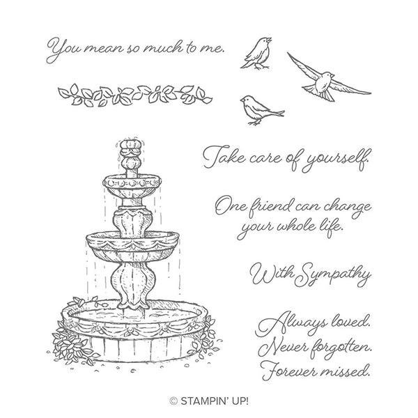Flowing Fountain | Retired Cling Mount Stamp Set | Stampin' Up!