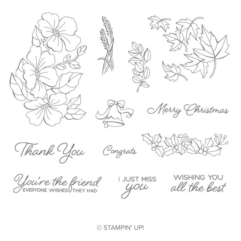 Blended Seasons | Clear Mount Stamp Set (Set of 2) | Retired Stampin' Up!