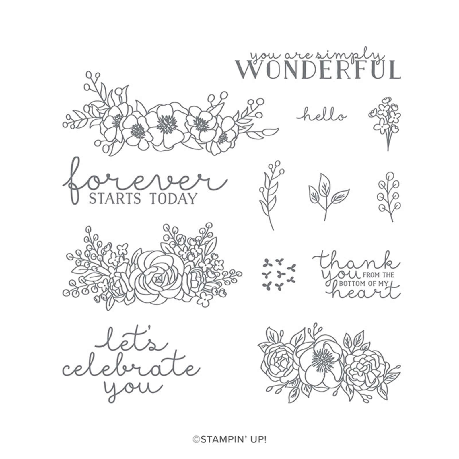  Clear Photopolymer Stamp Set - Hello Bloom