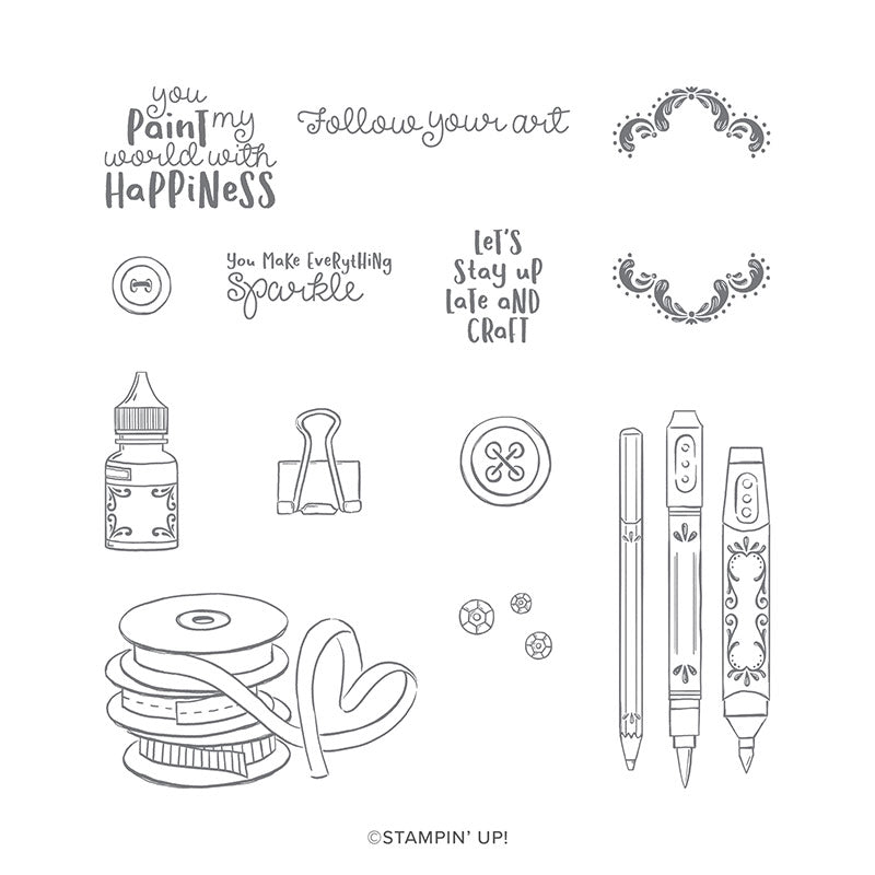 It Starts with Art | Retired Cling Mount Stamp Set | Stampin' Up!