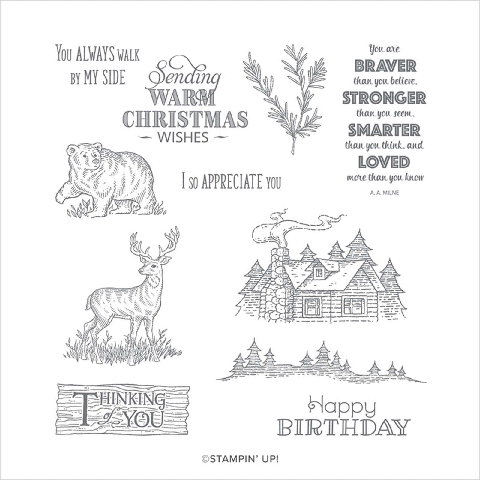 Rustic Retreat | Retired Cling Mount Stamp Set | Stampin' Up!