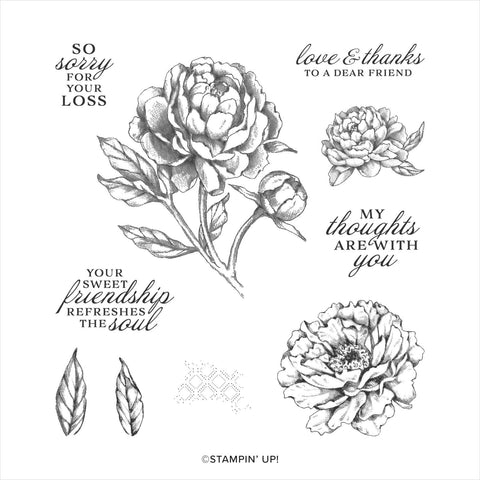 Prized Peony | Retired Cling Mount Stamp Set | Stampin' Up!
