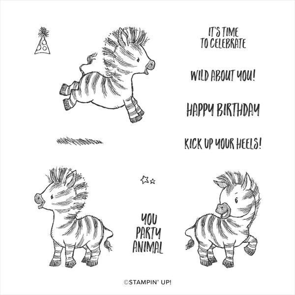 Zany Zebras | Retired Cling Mount Stamp Set | Stampin' Up!