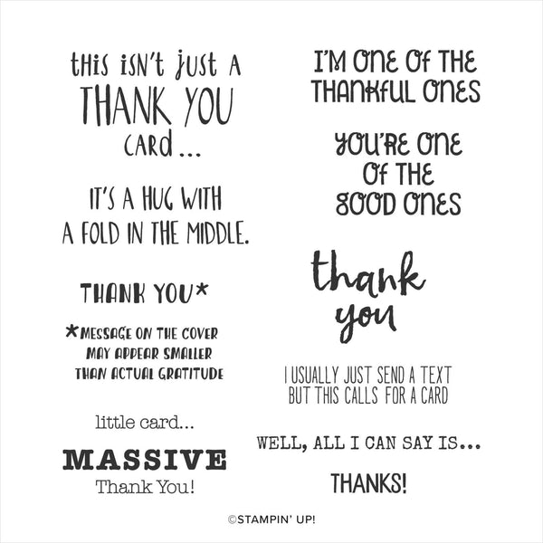 Massive Thanks | Retired Cling Mount Stamp Set | Stampin' Up!