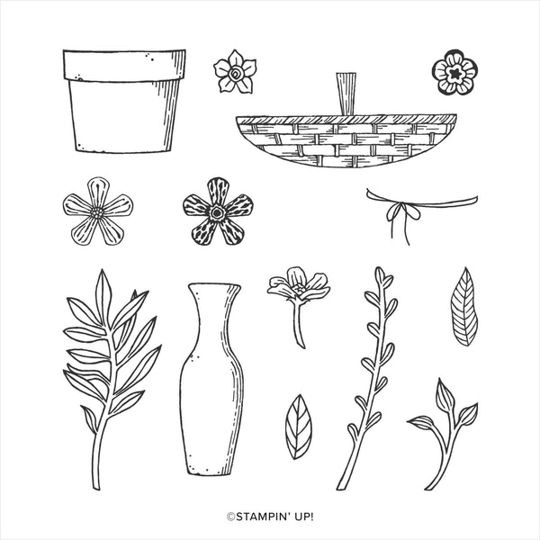 Basket of Blooms | Retired Photopolymer Stamp Set | Stampin' Up!