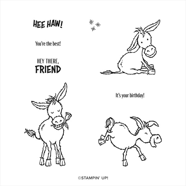 Darling Donkeys | Saleabration 2021 | Retired Cling Mount Stamp Set | Stampin' Up!
