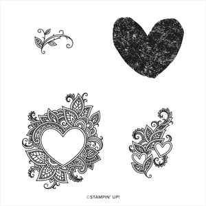 Henna Hearts | Retired Cling Mount Stamp Set | Stampin' Up!