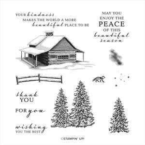 Peaceful Cabin | Retired Cling Mount Stamp Set | Stampin' Up!