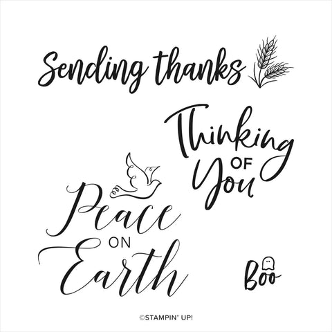 Thinking Thanks & Peace | Retired Cling Mount Stamp Set | Stampin' Up!