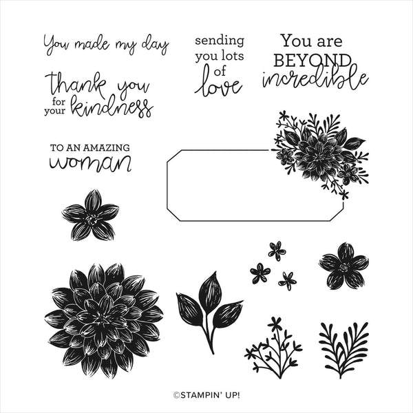 Dahlia Days | Retired Cling Mount Stamp Set | Stampin' Up!