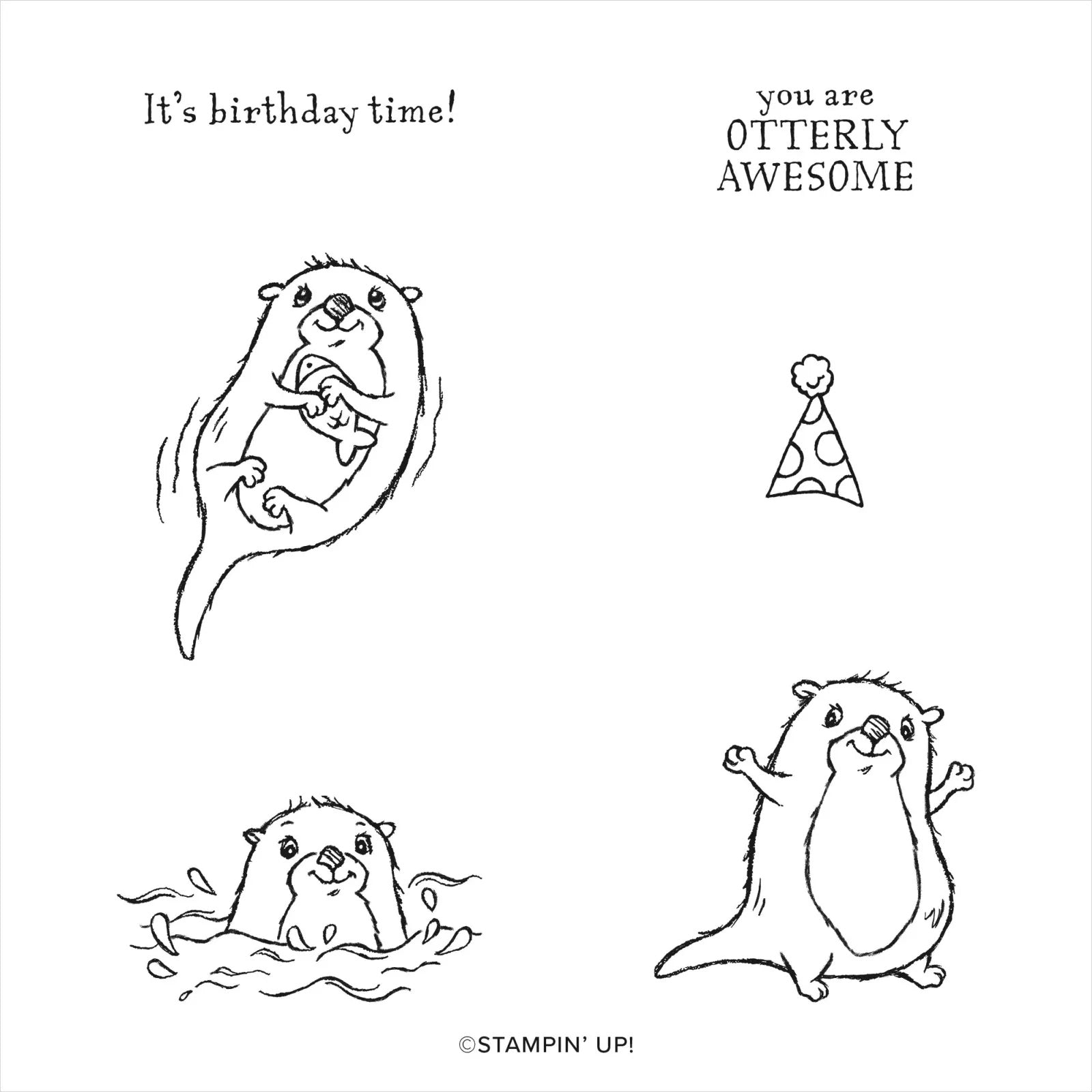 Awesome Otters | Saleabration 2022 | Retired Cling Mount Stamp Set | Stampin' Up!