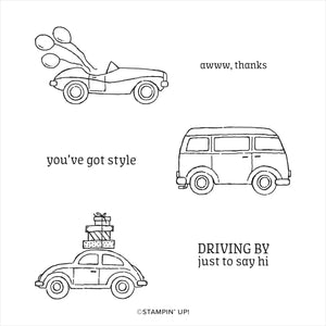 Driving By | Saleabration 2022 | Retired Cling Mount Stamp Set | Stampin' Up!