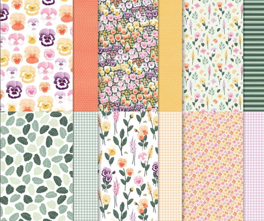Pansy Petals | 12x12 DSP | Retired | Full Packet | Stampin' Up!