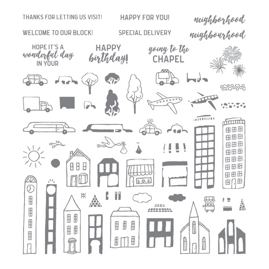 In The City | Retired Photopolymer Stamp Set | Host Stamp Set | BRAND NEW