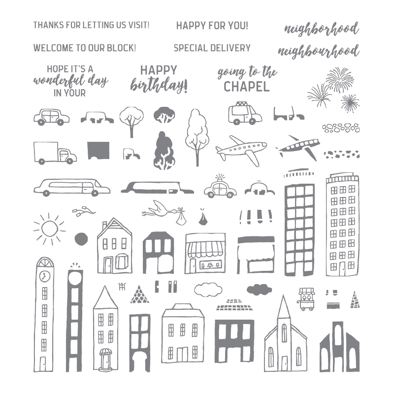 In The City | Retired Photopolymer Stamp Set | Host Stamp Set | BRAND NEW
