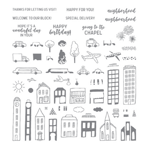 In The City | Retired Photopolymer Stamp Set | Host Stamp Set | BRAND NEW