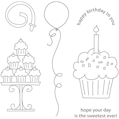 Crazy for Cupcakes | Retired Wood Mount Stamp Set