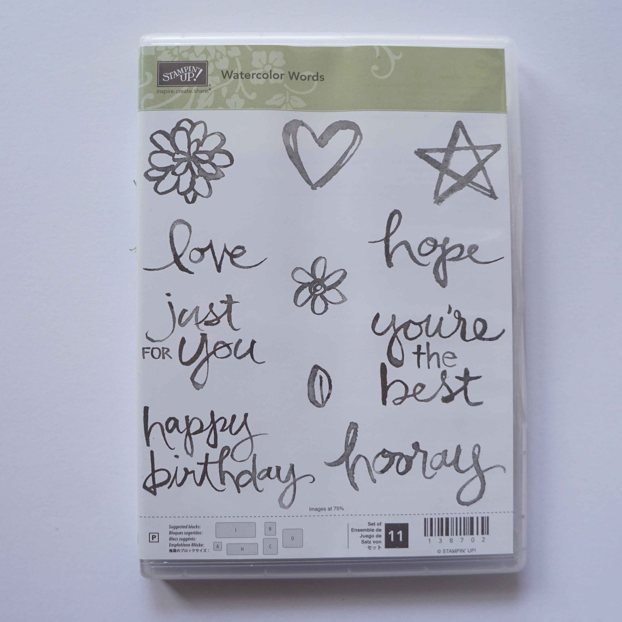 Watercolour Words | Retired Photopolymer Stamp Set