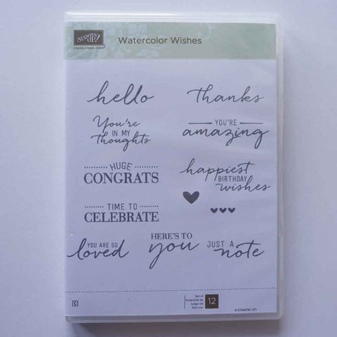 Watercolor Wishes | Retired Photopolymer Stamp Set | Originally Part of Project Kit