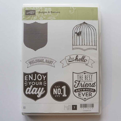 Badges and Banners | Retired Clear Mount Stamp Set