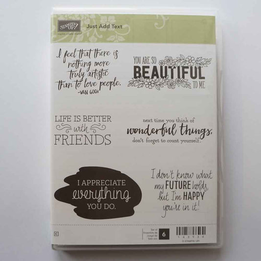 Just Add Text | Retired Clear Mount Stamp Set