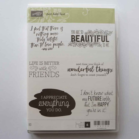 Just Add Text | Retired Clear Mount Stamp Set