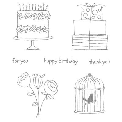 Happy Moments | Retired Wood Mount Stamp Set | Stampin' Up!