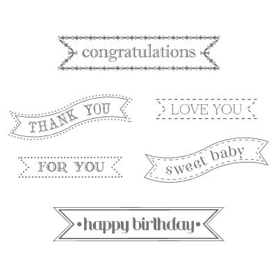 Itty Bitty Banners | Retired Wood Mount Stamp Set | Stampin' Up!
