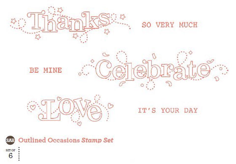 Outlined Occasions | Retired Wood Mount Stamp Set | Stampin' Up!