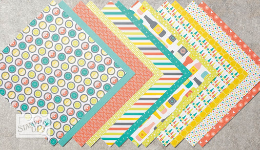 Bubbles and Fizz | 6x12 Designer Series Paper | Retired | SAB | 12 Sheets
