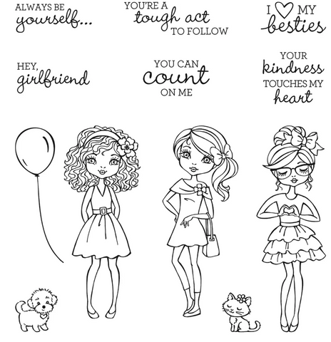 Hey Girlfriend | Retired Cling Mount Stamp Set | Stampin' Up!