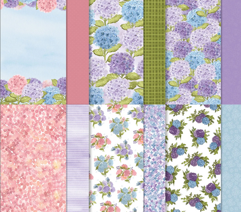 Hydrangea Hill DSP | 6 Sheets | Card Front | Retired Paper | Stampin' Up!
