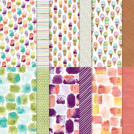 Ice Cream Corner DSP | 6 Sheets | Card Front | Retired Paper | Stampin' Up!
