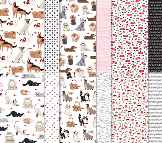 Playful Pets DSP | 6 Sheets | Card Front | Retired Paper | Stampin' Up!