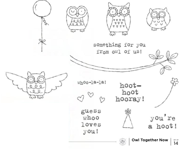 Owl Together Now | Retired Wood Mount Stamp Set | Stampin' Up!