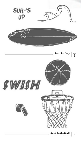 Just Basketball, Just Surfing, Just Cricket | Retired Wood Mount Stamp Set | Stampin' Up!