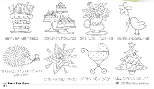 Fun and Fast Notes | Retired Wood Mount Stamp Set | Stampin' Up!