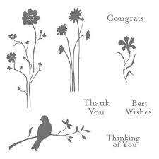 Silhouette Sentiments | Retired Wood Mount Stamp Set | Stampin' Up!