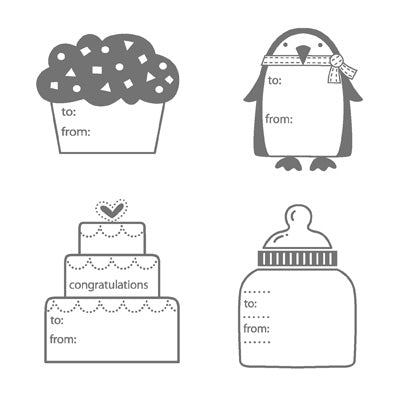 Tag Alongs | Retired Wood Mount Stamp Set