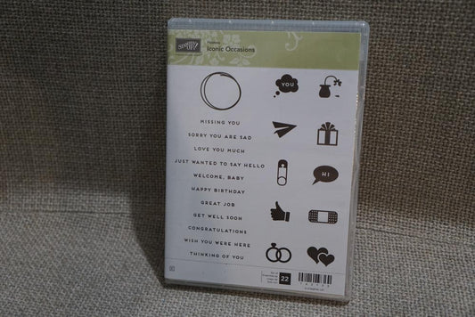 Iconic Occasions | Retired Clear Mount Hostess Stamp Set | Brand New, Unmounted, Never Used