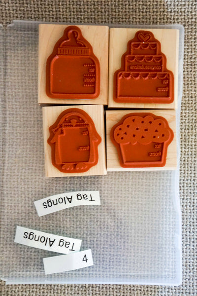 Tag Alongs | Retired Wood Mount Stamp Set