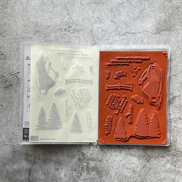 Peaceful Cabin | Retired Cling Mount Stamp Set | Stampin' Up!