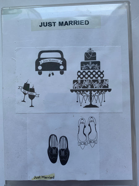 Just Married | Retired Wood Mount Stamp Set | Stampin' Up!