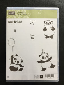 Party Pandas | Retired Clear Mount Stamp Set | SAB | Brand New, Never Used