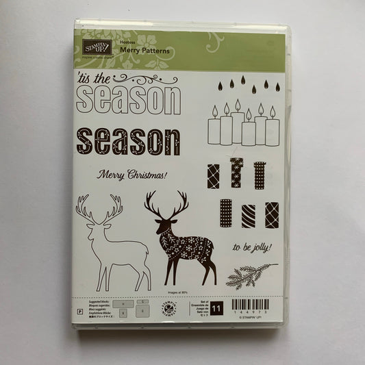 Merry Patterns | Retired Photopolymer Stamp Set | BRAND NEW