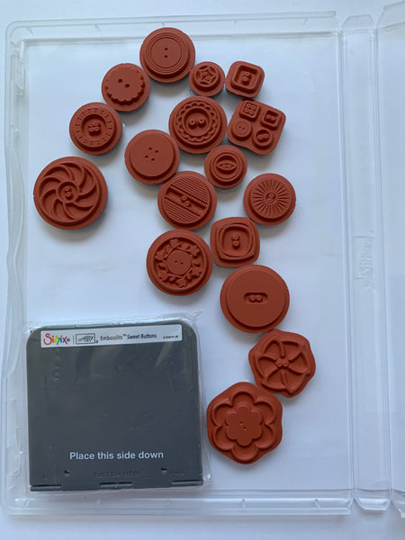 Button Button | With free Sweet Buttons Coordinating Embosslit | Retired Clear Mount Stamp Set | Stampin' Up!